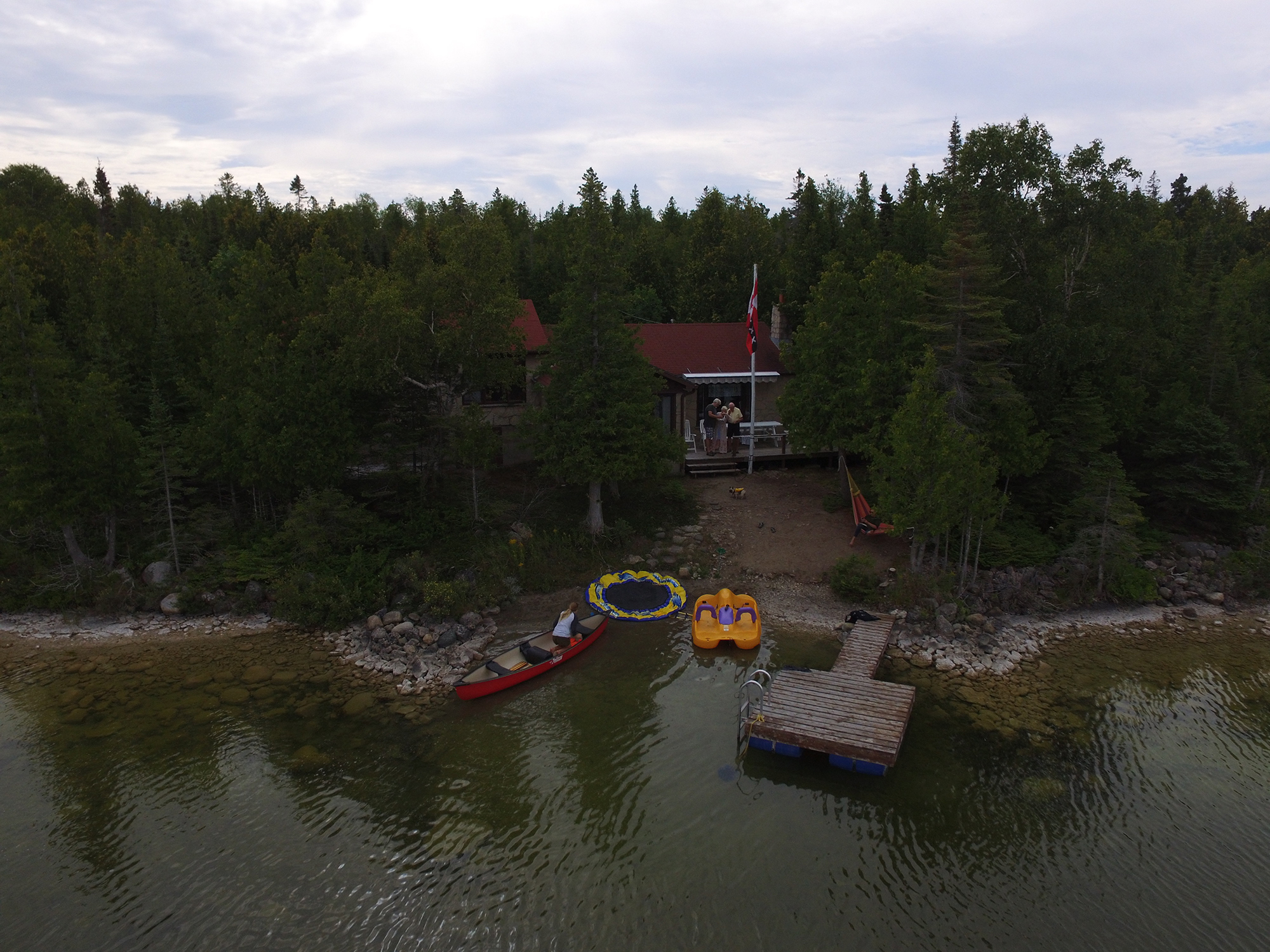 Right on the water with stunning sunsets over the lake.